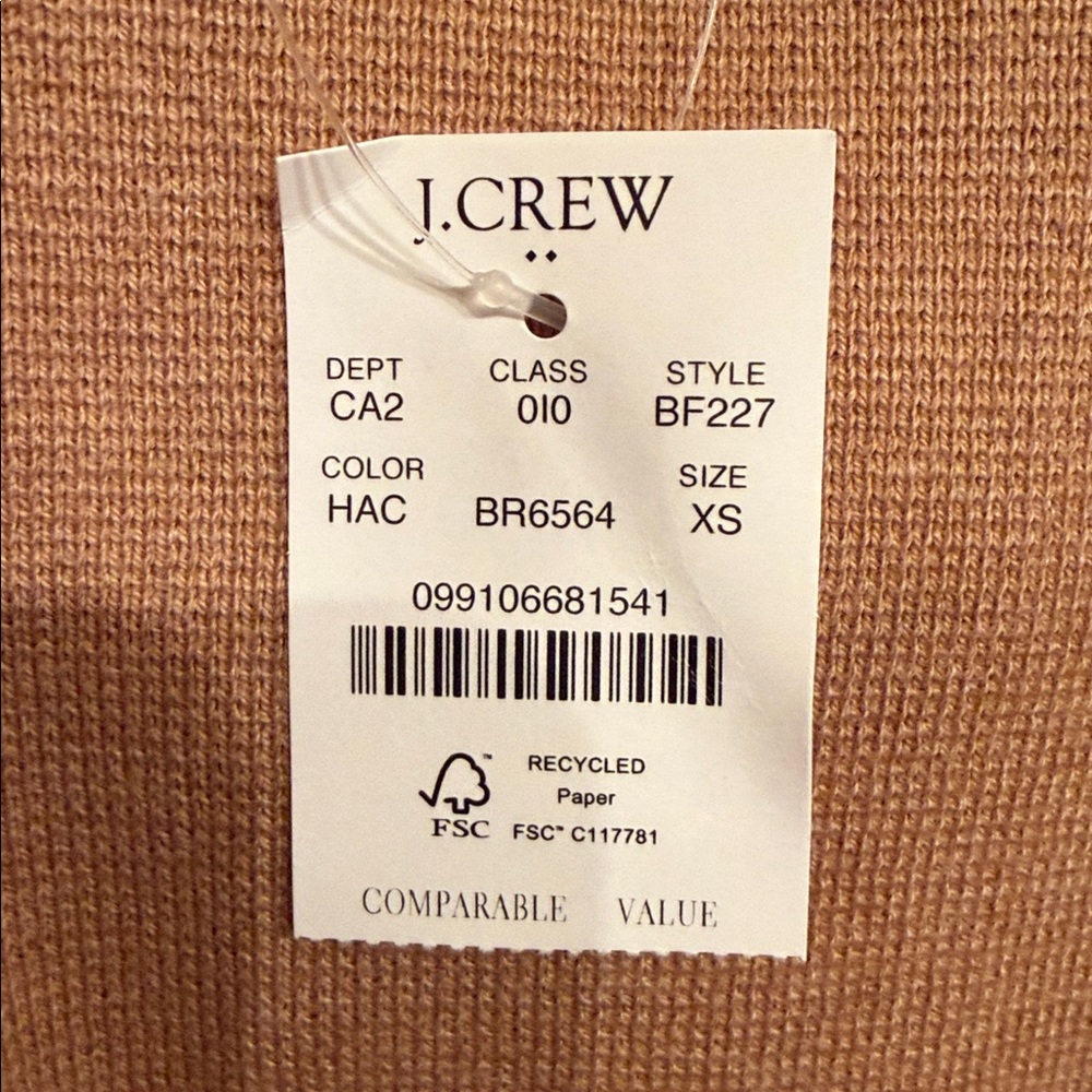 J.Crew Factory Schoolboy Sweater Blazer - Heather Acorn - XS - BNWT - Picture 7 of 8